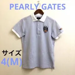 ○★新品未使用　PEARLY GATES　エンブレムワッペン ロゴポロシャツ　5 PEARLY GATES パーリーゲイツ ゴルフ ポロシャツ【ホワイト/5