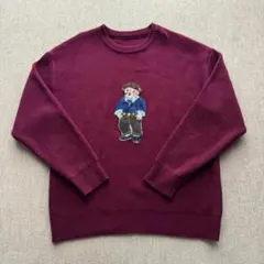 【美品】MANFINITY クマ ワッペン ニット セーター XL ボ