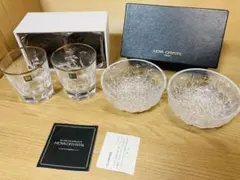 HOYA CRYSTAL 金彩　ロックグラス　クリスタルボウル　美品 希少