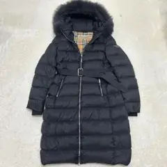 美品　バーバリー　ロング　ダウンコート　44 XL レディース　紺　ネイビー 美品 バーバリー ロング ダウンコート 44 XL レディース 紺 ネイビー