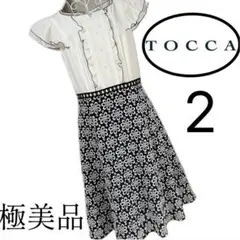 美品☆TOCCA☆トッカ☆花柄☆刺繍ワンピース☆異素材☆2