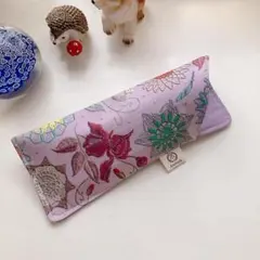 メガネケース　ペンケース等に★花柄刺繍プリント柄 ハンドメイド