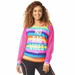 ZUMBA NO BAD VIBES メッシュ長袖Tシャツのサムネイル