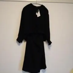 INDIVI 黒 ワンピース　セットアップ風 М　セレモニー