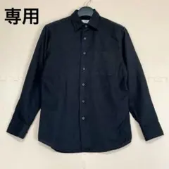 UNIQLO ブラック プレミアムリネンシャツ 長袖 胸ポケット付き S