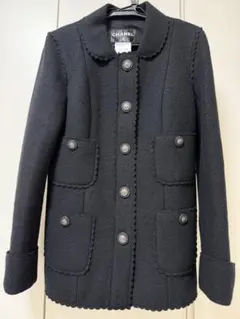 CHANEL ウールジャケット 黒 38のサムネイル