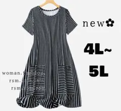K19 レディース大きいサイズ チュニック ワンピース ストライプ 4L 5L