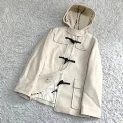 美品✨バーバリーロンドン ダッフルコート フード付 白 ホワイト 40 Lサイズ