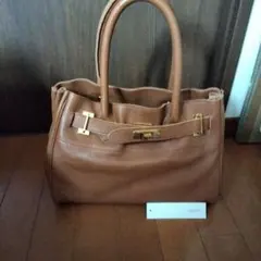 ブラウンレザー ハンドバッグ ゴールド金具のサムネイル