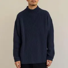 ノーティカジーンズ　3Dニット　セーター　ネイビー　コットン　長袖　刺繍　メンズのサムネイル