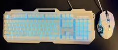 ホワイトバックライトキーボードマウスセット 新品未使用 動作確認済み