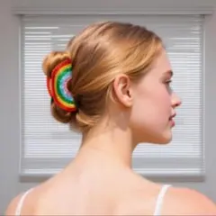 ♡ レインボー バンスクリップ 虹　ヘアクリップ　ククシュゼット好きな方のサムネイル