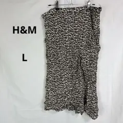 H&M◇エイチアンドエム　ロングスカート【L】総柄　薄手　春夏秋　スリット