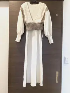 値下❤️LAGUNA MOON ニットトップス&袖なしロングワンピースセットアップ