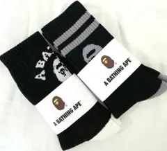 新品未使用　A BATHING APE 　エイプ　靴下 ソックス　黒2足