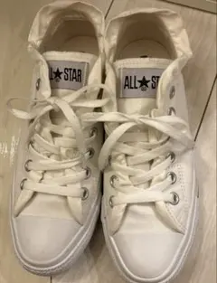 CONVERSE ALL STAR フリル付きホワイトスニーカー　24.5cm