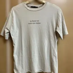 Heather ヘザー ロゴプリント 半袖Tシャツ 白ベージュカットオフのサムネイル