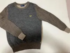 FRED PERRY クルーネックセーター グレー/ブラウン