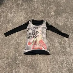 00s archive 長袖 カットソー 平成 グランジ グラフィック ペイント 00s グランジ 平成ギャル 長袖トップス カットソー ロンT ピチT