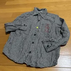 ベリーズベリーネルシャツ130サイズ ブラック　長袖シャツ　だまし絵