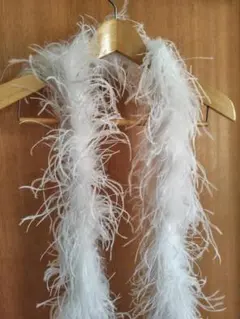 白 ２PLY オーストリッチ　羽毛　社交ダンス ベリーダンス
