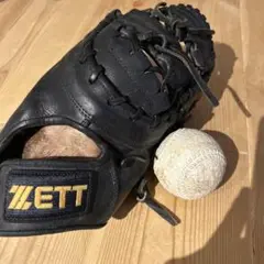 ZETT 軟式グローブ 黒 ファーストミット