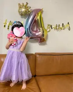 女児の心を掴むキラキララベンダーカラードレス110㎝