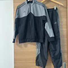 adidas ジャージ上下セット 上160cm 下150cm 黒/グレー