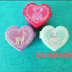 未使用❤SWIMMER❤3点ハート型ケース　小物アクセサリー入れ雑貨✨平成レトロのサムネイル