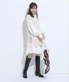 値下げ！Apuweiser-riche ニットベスト　セットミニワンピース