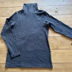 無印良品　起毛フライス編みタートルネック長袖Ｔシャツ 婦人ＸＬ・チャコールグレー