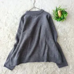 アースミュージック＆エコロジー　ニットセーター 長袖　チャコールグレー