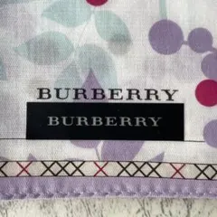 【未使用保管品】BURBERRY ボタニカル柄 ハンカチ 綿100%