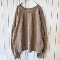 SEASON REASON 求心編み ニットプルオーバー M モカ リンネル