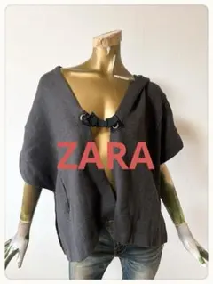 ☘️T22864☘️新品 ZARA フード ニット ポンチョ 140のサムネイル
