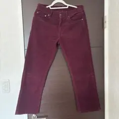 【UNIQLO ユニクロ】コーデュロイ パンツ　W32 82cm 赤茶 美品