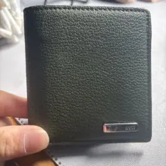 ダークグリーン レザー 二つ折り財布