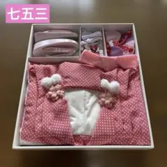 七五三 着物セット 3歳 女の子 ピンク 水玉 花柄のサムネイル