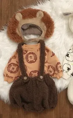 ブリーズ　子供服　ライオン　トレーナー　サロペット　バラクラバ　80 3点セット