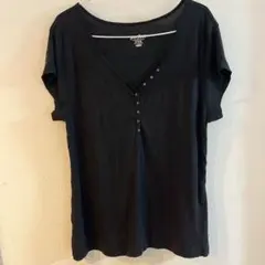 OLD NAVY ブラック 黒 Vネック Tシャツ 【XL】 シンプル
