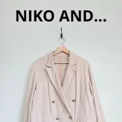 niko and... ラミーツイルＷブレストジャケット L 麻 綿 ベージュ