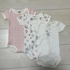 プチバトー　ベビー半袖肌着 3枚セット
