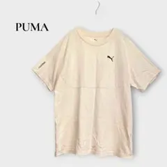 プーマ Tシャツ 半袖 ロゴ コットン100% ラウンドネック L アイボリー
