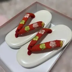 未使用 花柄草履 正絹