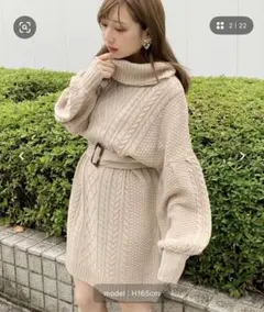 apres jour タートルケーブルニットワンピのサムネイル