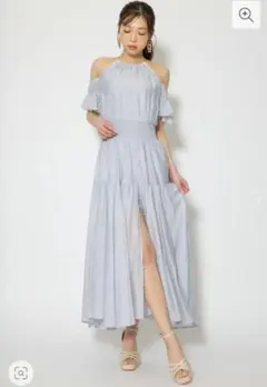 rienda 2WAYホルターネックロンパース　ブルーのサムネイル