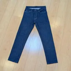 ユニクロ スリムフィットジーンズ セルビッジ W28 ネイビー