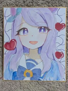 手描きイラストウマ娘メジロマックイーンファンアート色紙