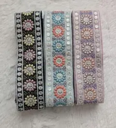 く*ん様 1ｍ×3本　インド刺繍リボン