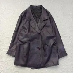 ✨レアデザイン✨Lサイズ✨ヴィンテージ　レザージャケット　パープル